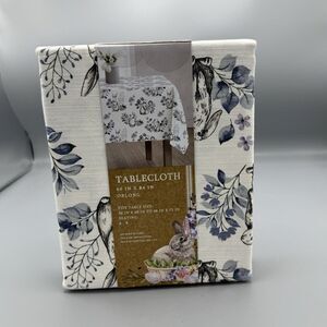 Bunny Meadows Tablecloth Oblong 60" x 84" Easter Dining Seasonal Decor